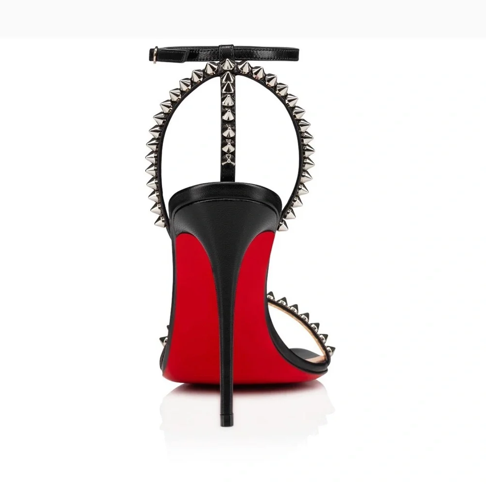 Christian Louboutin “So Me” Black Studded Sandals - Picture 4 of 8